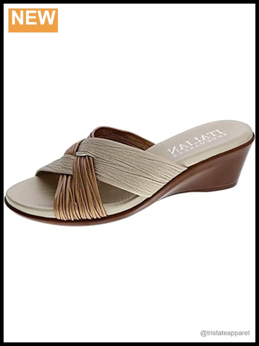 Italian Shoemakers Saylor Wedge Sandal Slide Peep Toe Platform Slide